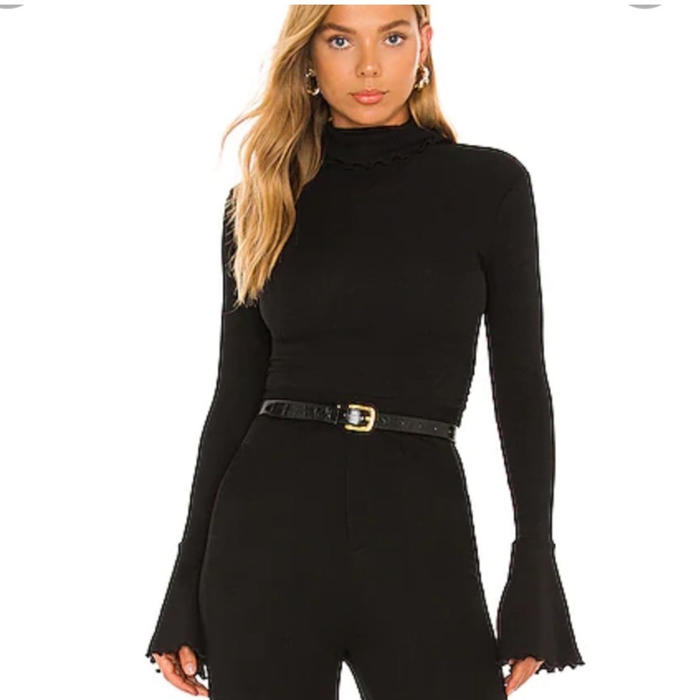 Lovers + friends BELEN TOP black turtle neck knite